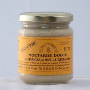 moutarde douce vinaigre de miel estragon du local en bocal