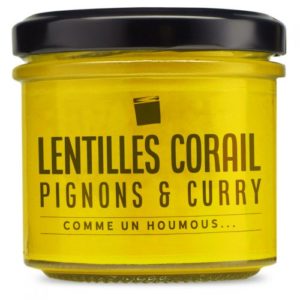 Tartinade lentilles corail pignons & curry du local en bocal
